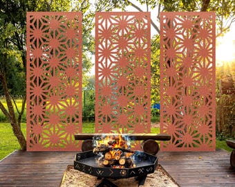 Corten Steel Panel Inserts, Decorative Rusted Metal Privacy Screens, Railing Panel Inserts for Interior or Exterior, Custom Metal Art