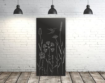 Vertical Wild-Flower Privacy Panel, Metal Flowers Privacy Screen, Metal Flowers Panels, Garden Panel, Garden Gift for Flower Lover