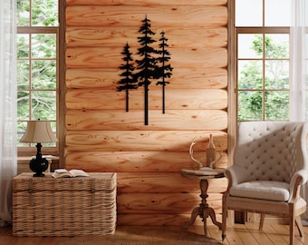Outdoor Metal Wall Decoration, Pine Tree Metal Wall Art, Metal Tree Decor, Branch Wall Decor, Metal Tree Sign