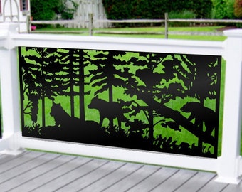 Aluminum Panel Insert - Privacy Aluminum Panel - Bear and wolf panel Outdoor/Indoor Living,