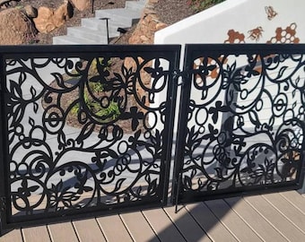 Aluminum Decor Panel Butterflies Privacy Screen, Metal Fence Wall Art, Decorative Panel, Outdoor Screen