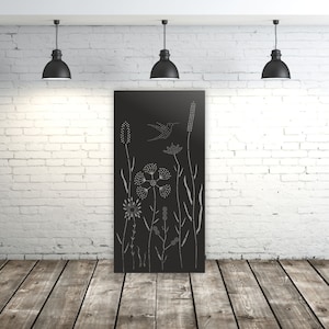 Vertical Wild-Flower Privacy Panel, Metal Flowers Privacy Screen, Metal Flowers Panels, Garden Panel, Garden Gift for Flower Lover