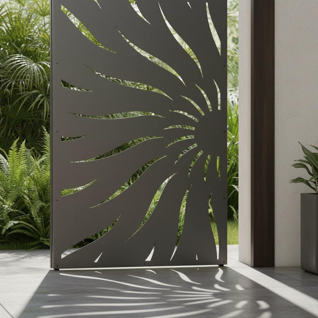 Partial Sun Railing Box Aluminum Decor Panel Railing Custom Panels, Room Divider, Half Sun ...