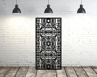 Aluminum panel with patterns | Metal Laser Cut Screen  Sculpture | Decor Light | Wall Art,