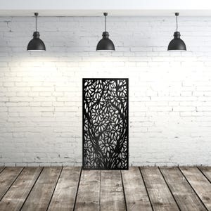 Metal Garden Fence Privacy Screen Decorative Aluminum Outdoor Fence Panel Modern Design Magnolia Tree Panel