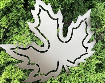 Maple Leaf Metal Wall Art, Rustic Home Decor, Nature Inspired Wood Sculpture, Sun Kissed Bronze