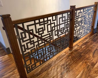 Aluminum Decor Home Decor Laser Cut Decorative Panels - Squares Privacy Panel Outdoor/Indoor Living Metal Privacy Screen,