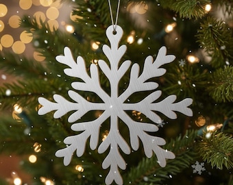 Large Snowflake Metal Ornament, Laser Cut Aluminum Tree Hanging, Winter Wonderland Theme, New Year or Christmas Home Décor