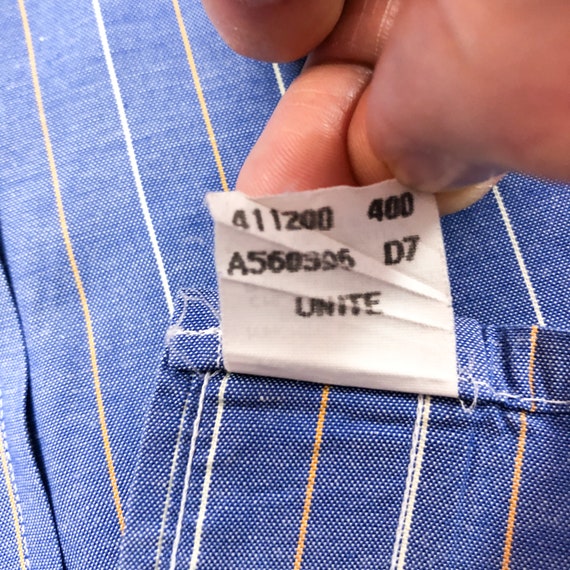 VTG Burberry London Blue Multicolor Stripe Dress Shirt 15.5
