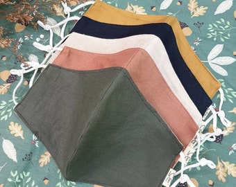 3 layer(filter) 100% Organic European Linen Mask