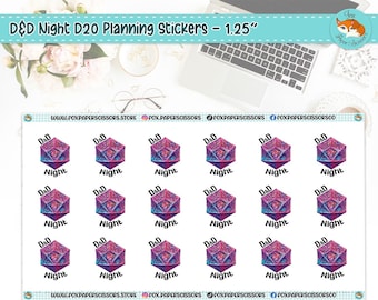 D20 D & D Planungsaufkleber - 1,25 " | RPG DnD Aufkleber | Tabletop Game Aufkleber | RPG Aufkleber | Game Master | GM | Dungeons and Dragons