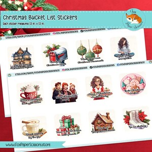 Pegatinas de lista de deseos de Navidad / Pegatinas del planificador 7x9