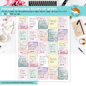 Writer Motivation Stickers | Planner & Journal Printable Stickers | Cherry Blossom/Sakura | Author/Writer Inspirational Quotes