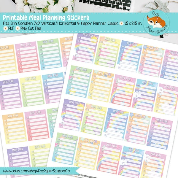 Happy Planner Meal Stickers - Etsy
