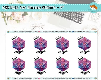 D20 D & D Planungsaufkleber - 2" | RPG DnD Sticker | Tabletop Game Sticker | RPG Sticker | Game Master | GM | Dungeons and Dragons