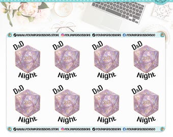 D20 D&D Planning Stickers - 1.5" | RPG DnD Sticker | Tabletop Game Sticker | RPG Sticker | Game Master | GM | Dungeons and Dragons