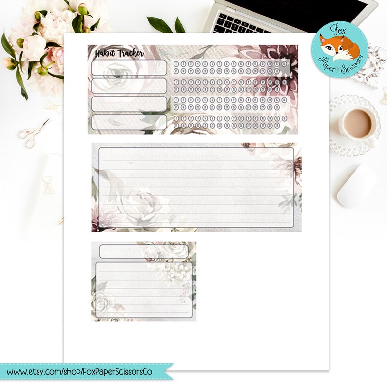 Erin Condren Printable Monthly Dashboard | Winter Rose | 7x9 Printable ...