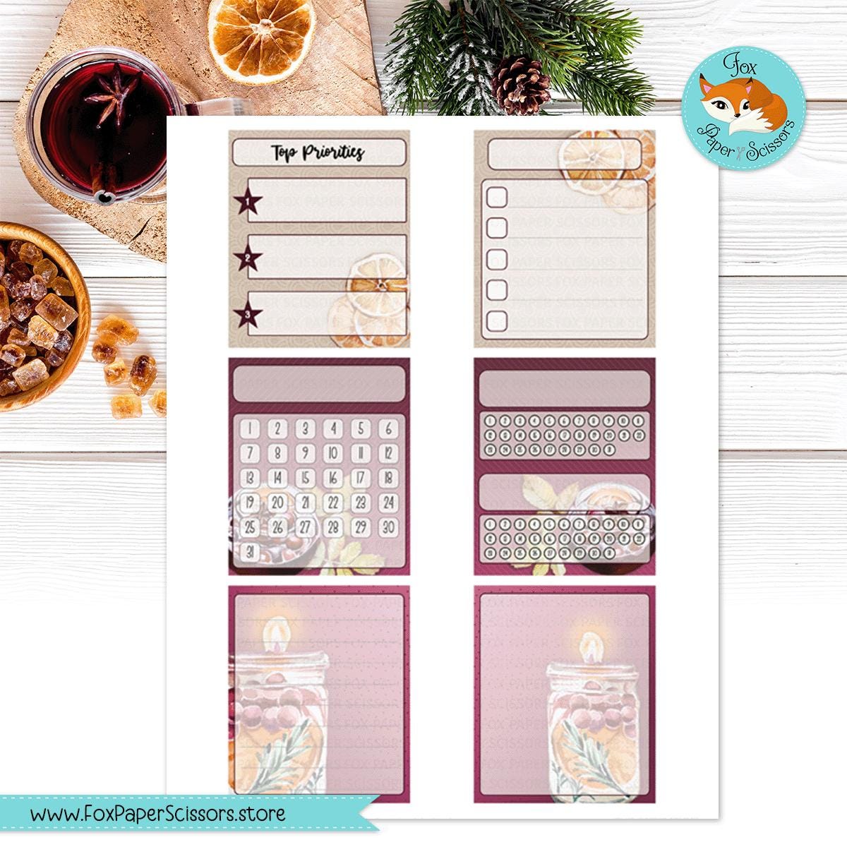Hobonichi Cousin Printable Monthly Dashboard | Mulled Wine | Hobonichi ...