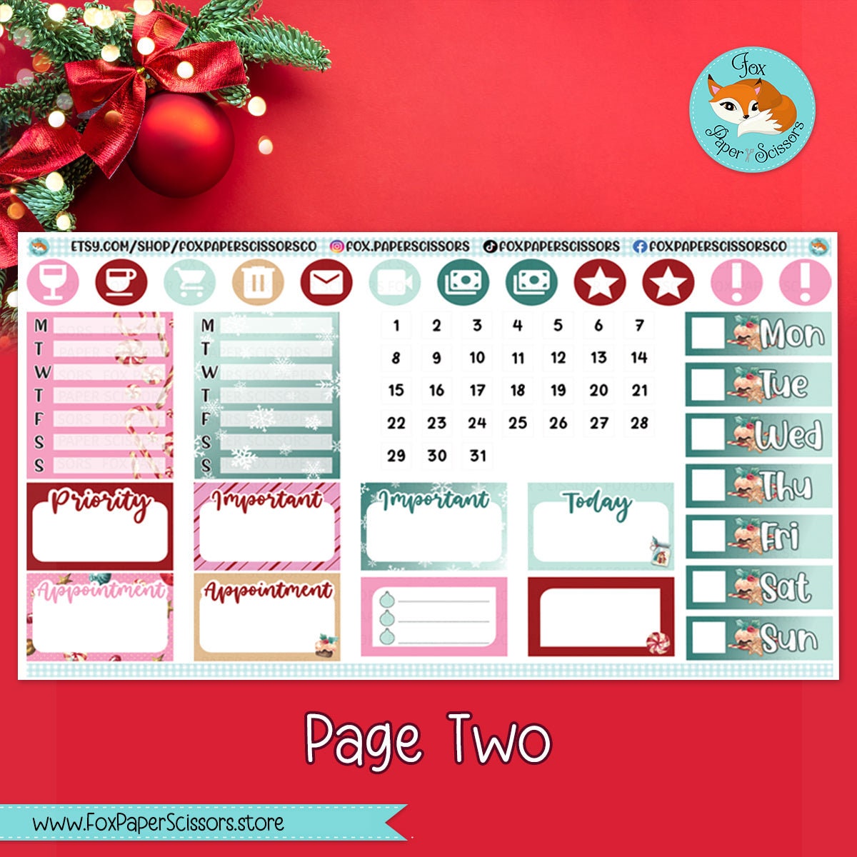 Weekly Planner Sticker Kit | Erin Condren, Happy Planner, Plum Paper ...