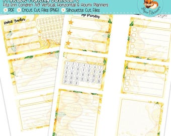 Erin Condren Printable Monthly Dashboard | Lemonade | 7x9 Printable Planner Stickers | Summer Lemon Printable Planner Stickers | Cut Files
