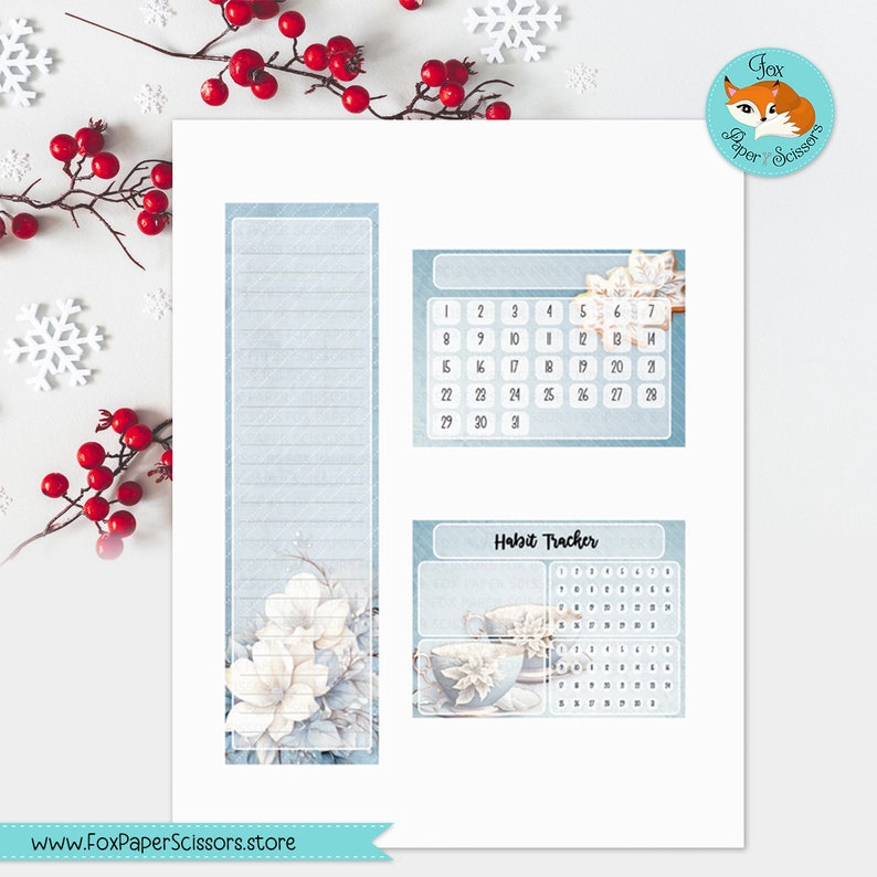 Happy Planner Printable Monthly Dashboard | Winter Blossoms & Tea | HP ...