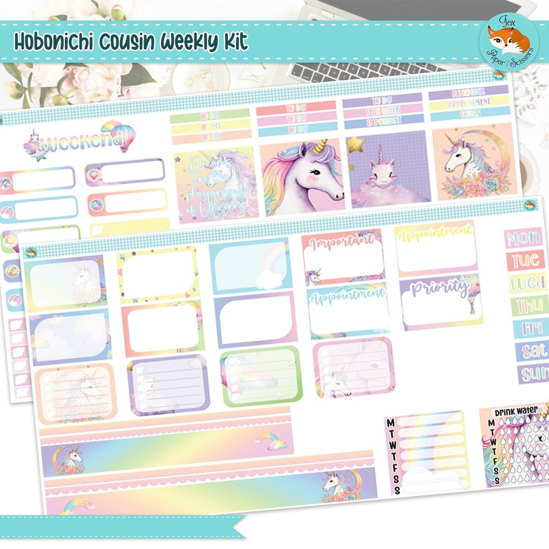 Hobonichi Cousin Weekly Planner Sticker Kit Unicorn Dreams Weekly Kit Hobonichi Cousin Weekly Planner Sticker Kit Unicorn Dreams Weekly Kit