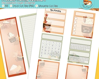 Miesięczny planer Hobonichi Cousin do druku | Pumpkin Spice Latte | Planer Hobonichi Techo A5 do druku | PSL Jesień/Jesień