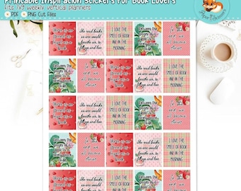 Reader & Book Lover Printable Inspiration Stickers | Strawberry | Motivational Quotes