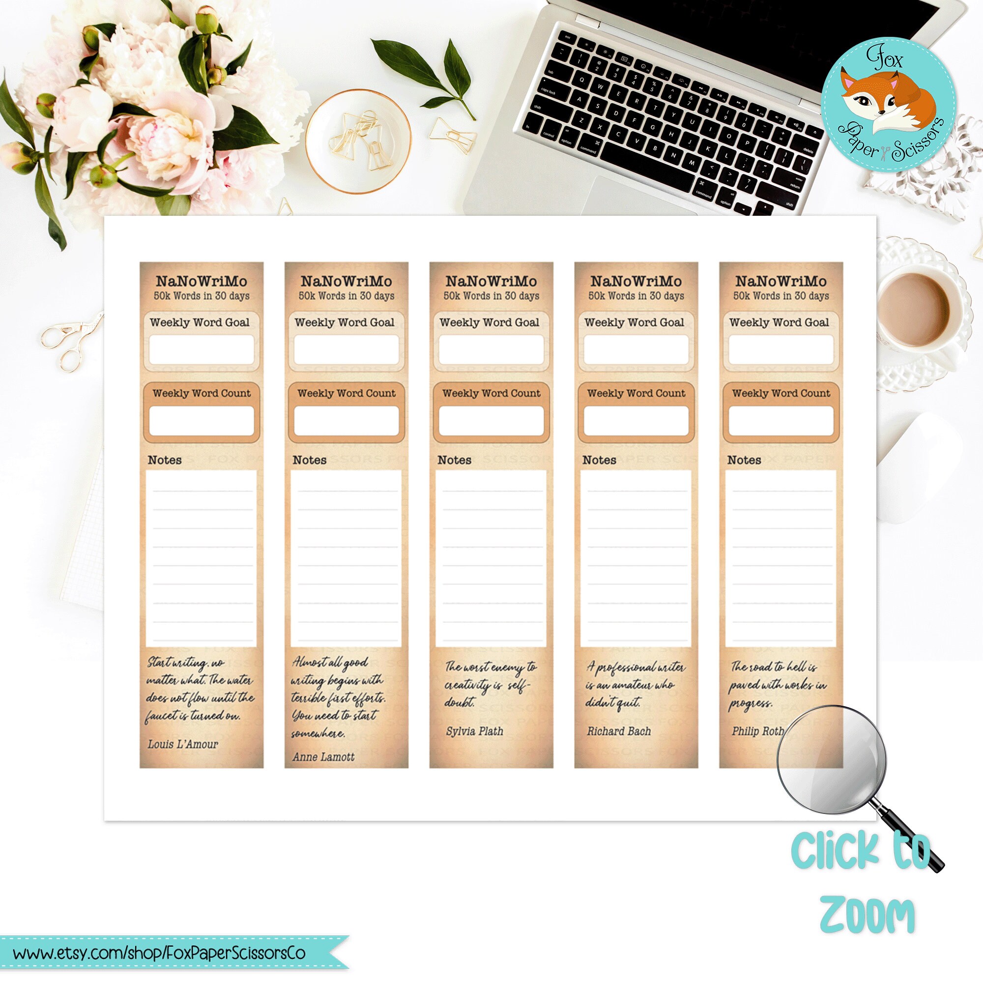 Nanowrimo Planning Stickers | Printable Weekly Dashboard for Nanowrimo | Vertical Layout 7x9 - Etsy