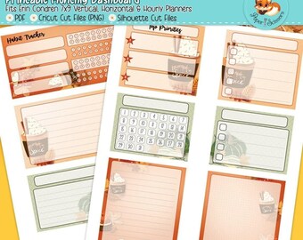 Erin Condren Printable Monthly Dashboard | Pumpkin Spice | 7x9 Printable Planner Stickers | Fall Autumn Printable Dashboard | Cut Files