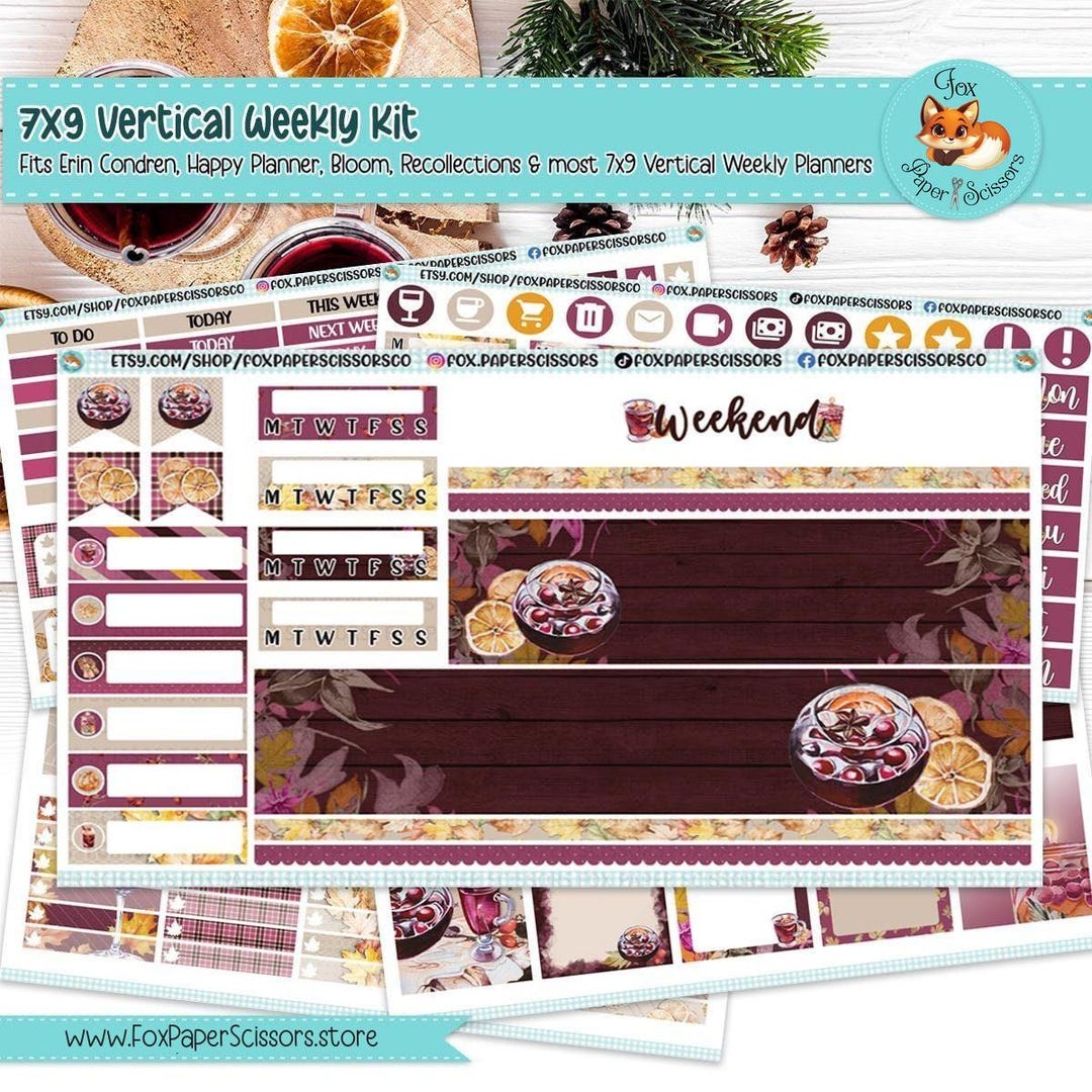 Weekly Planner Sticker Kit | Erin Condren, Happy Planner, Plum Paper ...