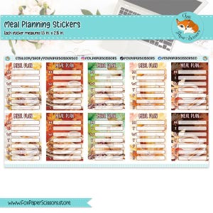 Pegatinas para planificador de comidas / Autumn Vibes / Erin Condren Happy Planner Recollections Bloom / Pegatinas para preparar comidas de otoño / Diseño vertical/horizontal