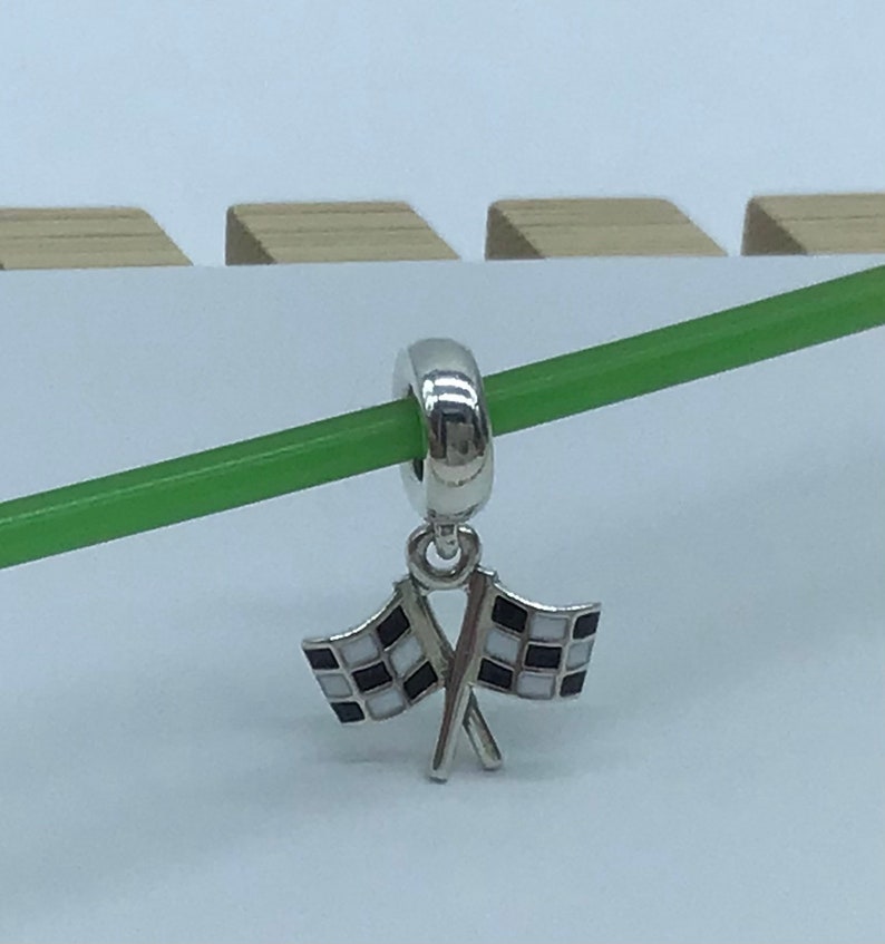 Pandora Checkered Flag Charm Finish Line Charm Racing Charm Etsy