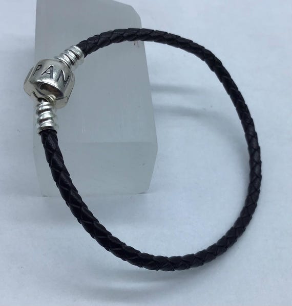 Pandora, 7.87 Inches/ 20CM Bracelet Black Braided Leather