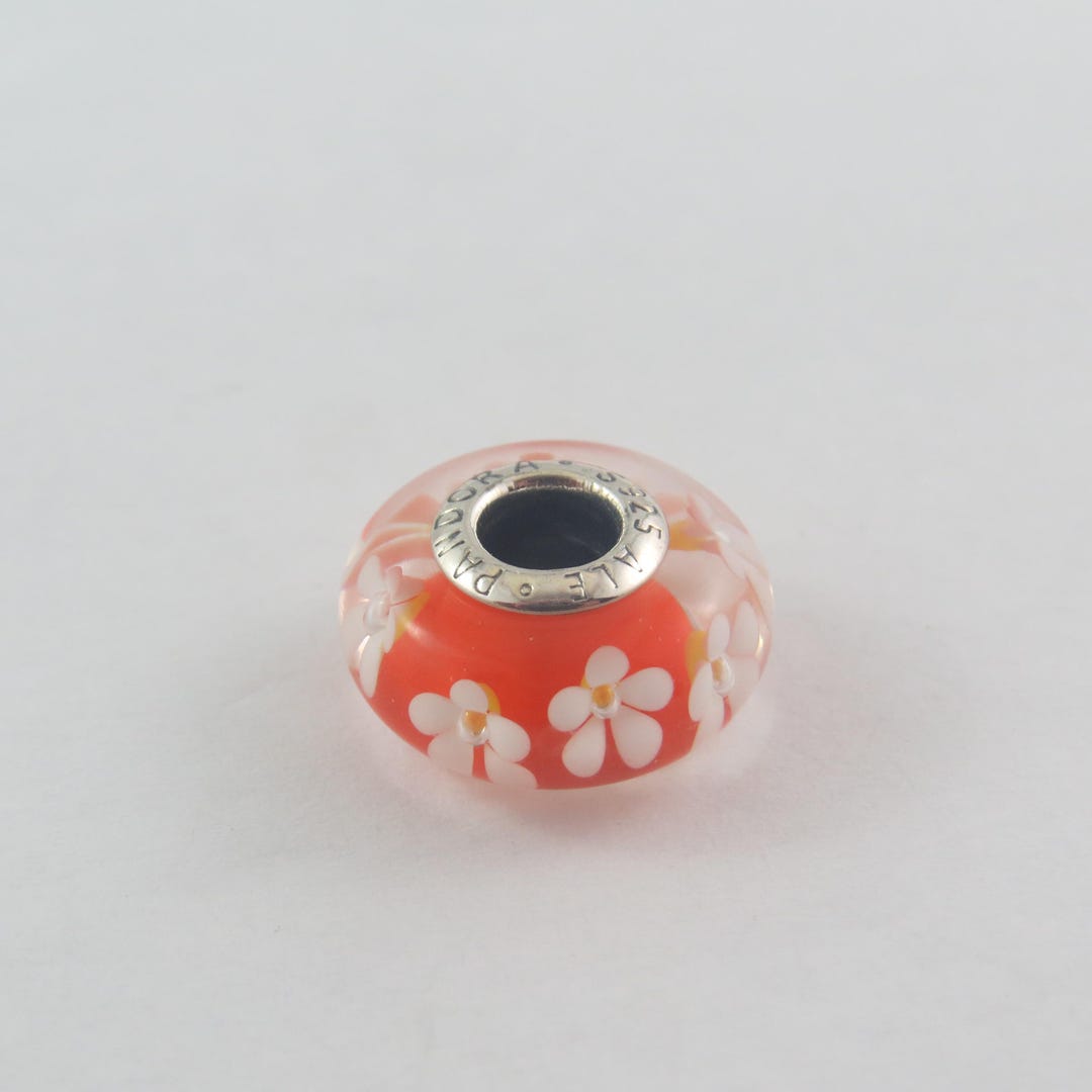 Pandora Tropical Flower Murano Glass Bead Charm S925ALE #791624 (Z68 ...