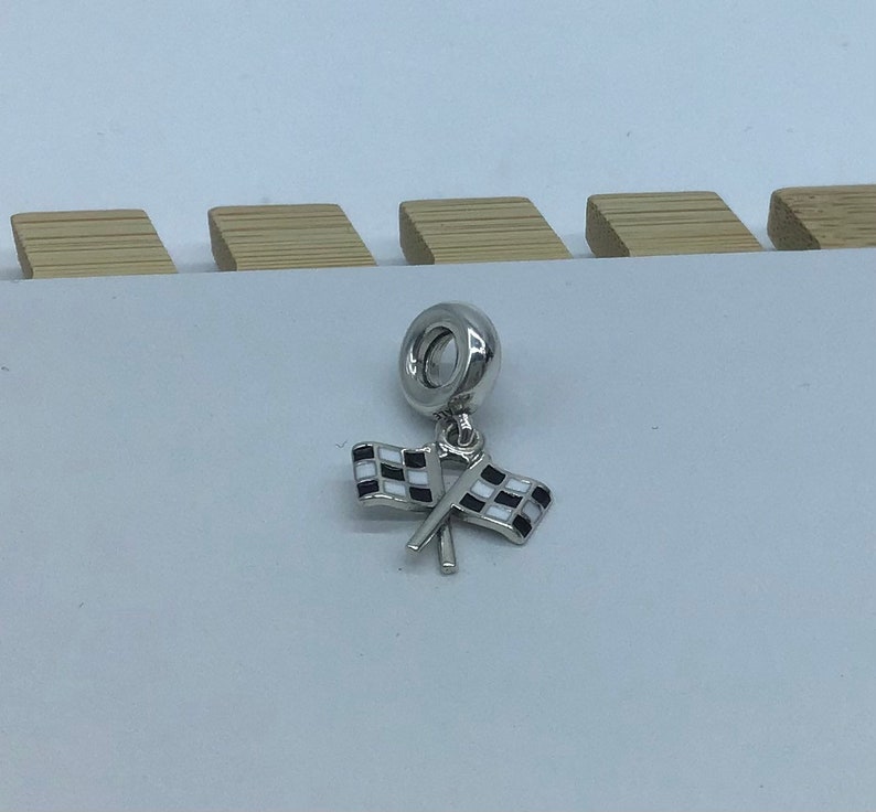 Pandora Checkered Flag Charm Finish Line Charm Racing Charm Etsy