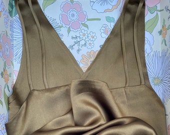 100% Pure Mulberry Silk Camisole - Olive Color