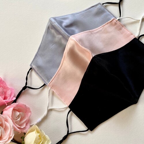 100 Mulberry Silk Face Mask With Nose Wire & Filter Pocket Etsy