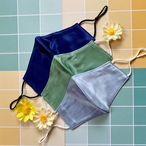 100% MULBERRY SILK Handmade Fabric Face Mask - Adult Washable Cloth Mask