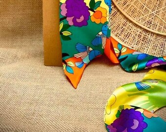 100% Mulberry silk scarf - Printed silk scarf.
