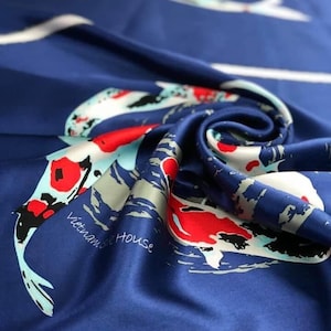 100% Mulberry silk scarf - Printed silk scarf.