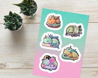 Adorable Sleeping Baby Dragons Sticker sheet Kawaii stickers, Dragon stickers, Laptop stickers