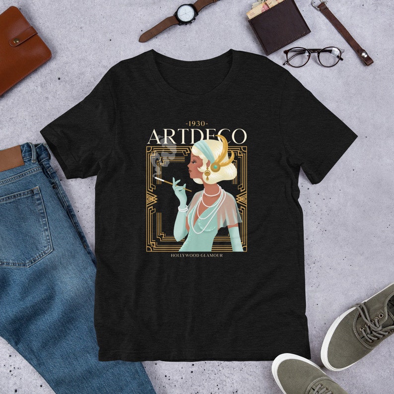 Art Deco Unisex T-Shirt, 1920s Shirt, Jazz age shirt, image 1