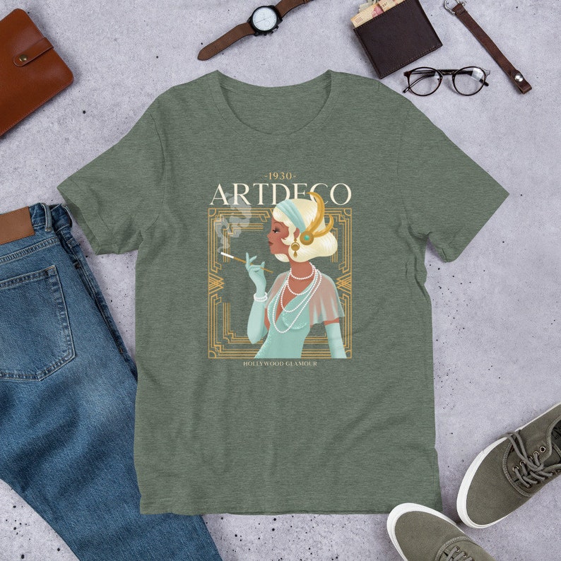 Art Deco Unisex T-Shirt, 1920s Shirt, Jazz age shirt, image 3