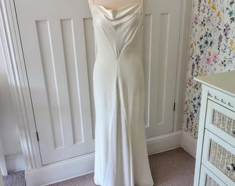 Vintage 1920s Style Satin Wedding Dress: Old Hollywood Siren Gown UK14