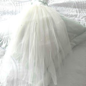 Voile de mariée en tulle ivoire vintage des années 1950 : accessoire de mariée bohème en perles
