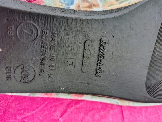 Vintage 70s Floral Ballet Pumps: St Michael Bridal Wedding Shoes