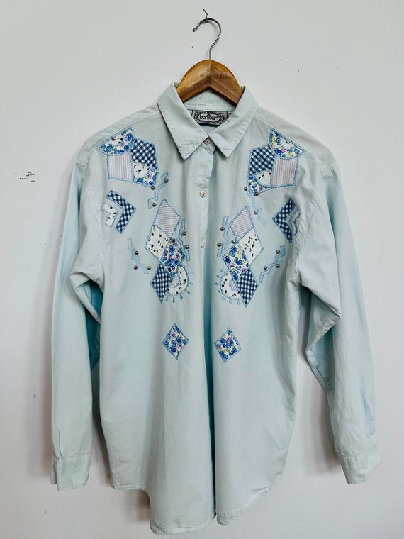 Vintage Bonjour Patchwork Blouse - Etsy