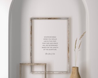 Benutzerdefinierte minimalistische Bibel Vers Wandkunst