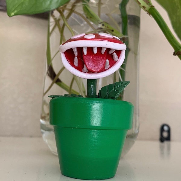 Super Mario Mini Piranha Plant Sculpture